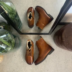 Green Comfort vinterstøvle med uldfor i congnac