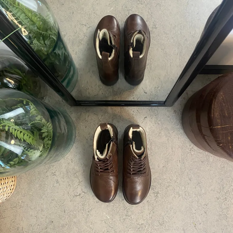 Green Comfort vinterstøvle med uldfor i brun