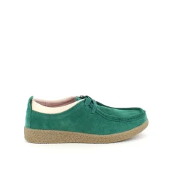 Grøn ruskindssko med rågummisål