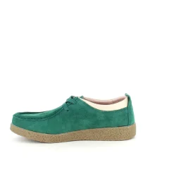 Grøn ruskindssko med rågummisål