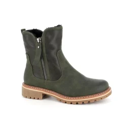 Grøn vinterstøvle med foer og smarte detaljer