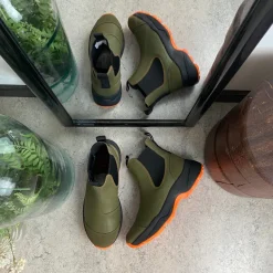 Grøn Woden gummistøvle med svangstøtte