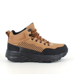 Herre ankelstøvle i lysebrun PU med snørebånd, let for og stødabsorberende EVA-sål