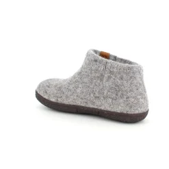 Høj lysegrå hjemmesko i uld med skridhæmmende såler fra Green Comfort