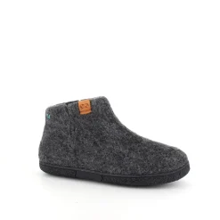 Høj mørkegrå sutsko i uld med skridhæmmende såler fra Green Comfort
