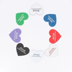 Hjerte navneskilt med magnet på bagsiden