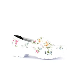 Hvid blomstret træsko med kap