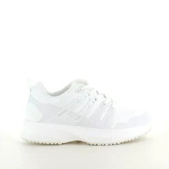 Hvid letvægtssko fra Gaitline med optimal af støddæmpning og svangstøtte