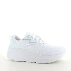 Hvid Skechers Max Cushion sko – optimal støtte og uovertruffen komfort.