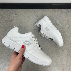 Hvid Skechers work med memory foam