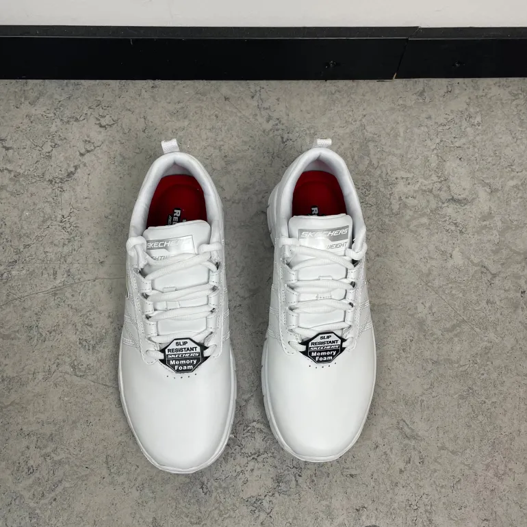 Hvid Skechers work med memory foam