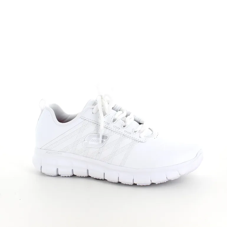 Hvid Skechers work med memory foam