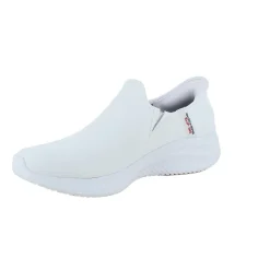 Hvid skind slip-in sko fra Skechers
