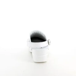 Hvid skind træsko med rem