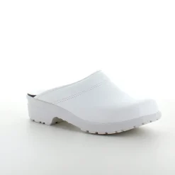 Hvid skind træsko uden kap