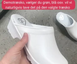 Hvid skind træsko uden kap