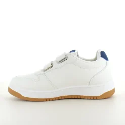 Hvid sko med velcroremme og ekstra stødabsorbering i hælen