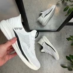 Hvide Slip-ins fra Skechers med svangstøtte