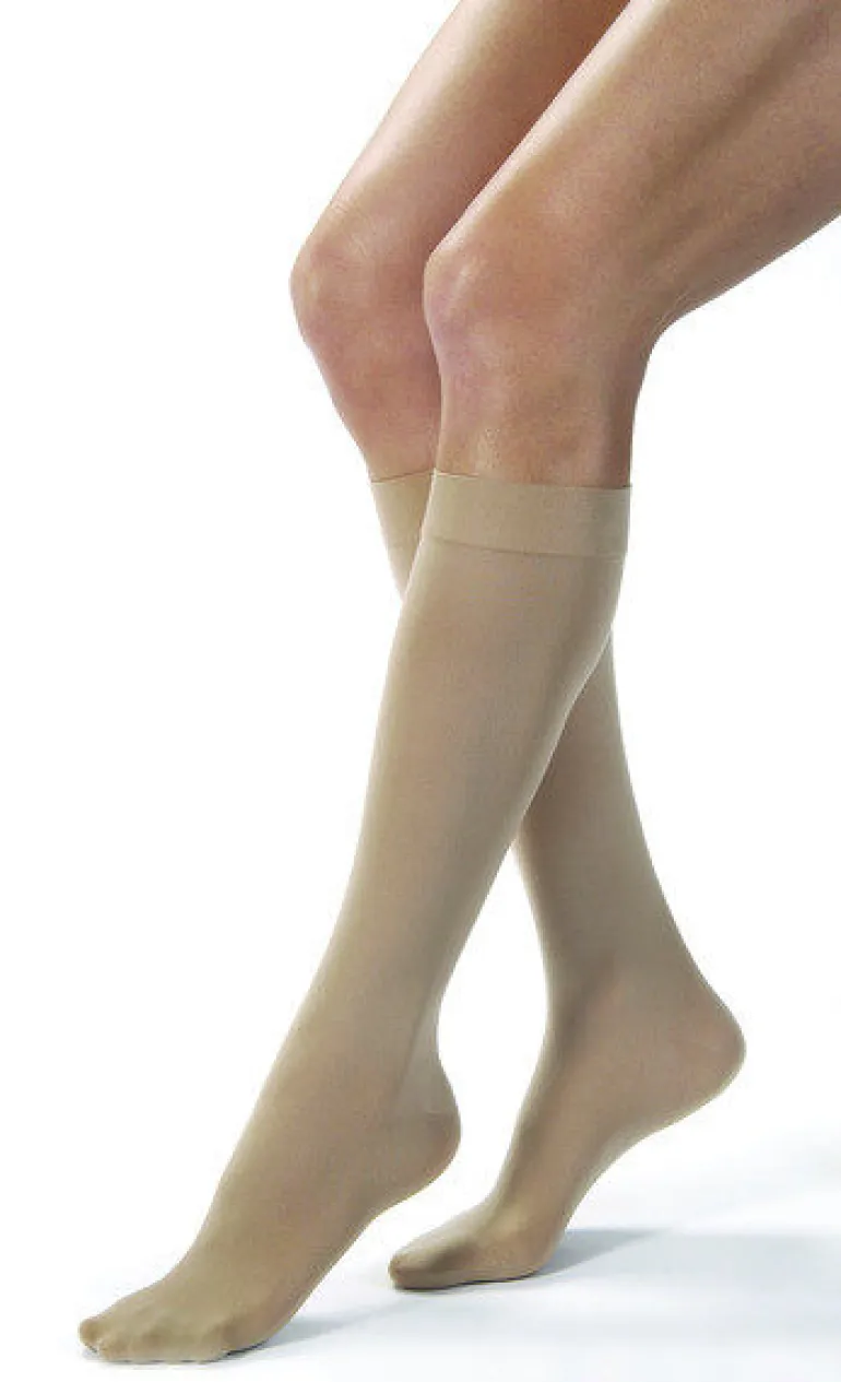 Jobst opaque beige strømpe i klasse 2 med tå str. petit