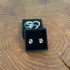 Julekrans øreringe i sølvtone