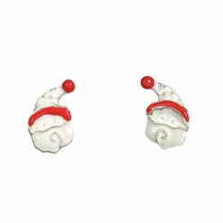 Julemand øreringe i sølvtone