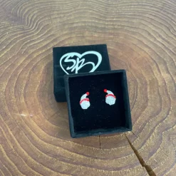 Julemand øreringe i sølvtone