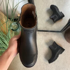 Klassisk sort Woden gummistøvle med kort skaft