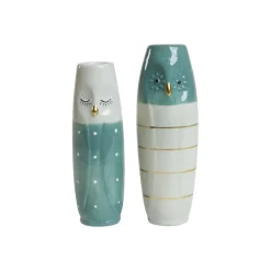 Kloge ugler, grønne porcelænsfigurer 17cm