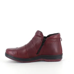 Kort støvle i bordeaux skind fra Green Comfort