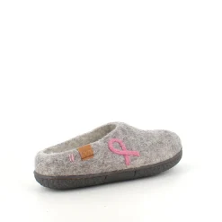 Lav Green Comfort uld hjemmesko med rågummisål og Støt Brysterne logo