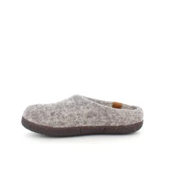 Lav lys grå hjemmesko i uld med skridhæmmende såler fra Green Comfort