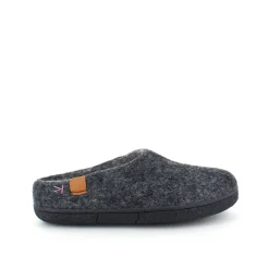 Lav mørk grå hjemmesko i uld med skridhæmmende såler fra Green Comfort