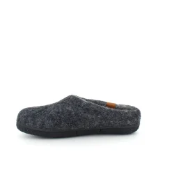 Lav mørk grå hjemmesko i uld med skridhæmmende såler fra Green Comfort