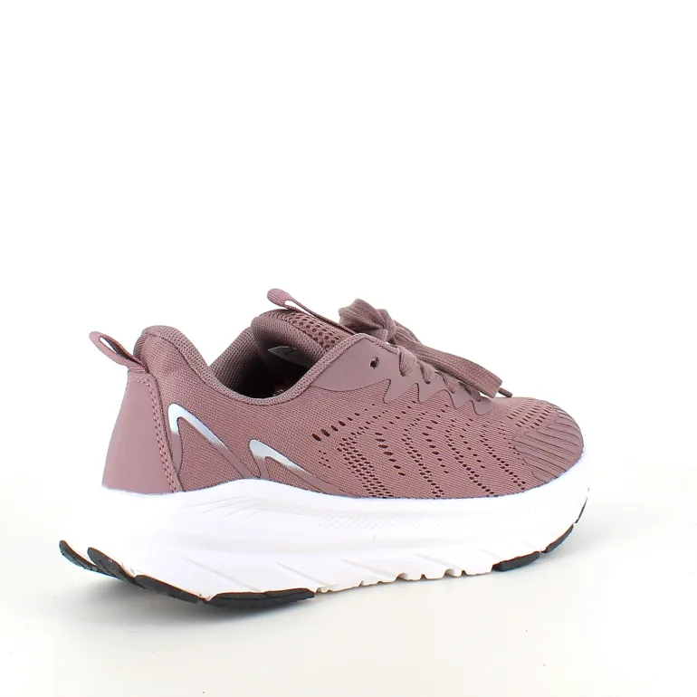 Lavendelfarvet åndbar sko fra Endurance med effektiv stødabsorbering