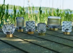 LED-lampe med bobler – Elegant design i gråt glas