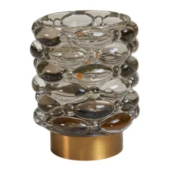 LED-lampe med bobler – Elegant design i gråt glas