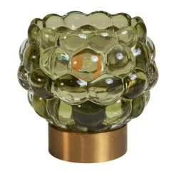 LED-lampe med bobler – Stilren belysning i grønt glas