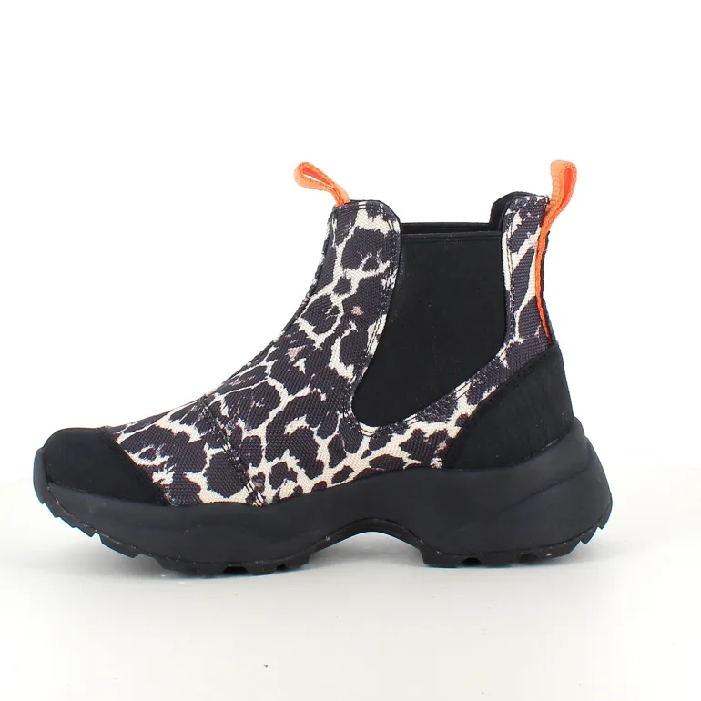 Leopard Woden gummistøvle med svangstøtte