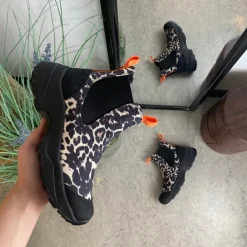 Leopard Woden gummistøvle med svangstøtte