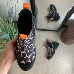 Leopard Woden gummistøvle med svangstøtte