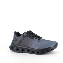 Let damesko i sortgrå med EVA-sål og snørelukning – åndbar PU/mesh