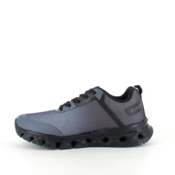 Let damesko i sortgrå med EVA-sål og snørelukning – åndbar PU/mesh