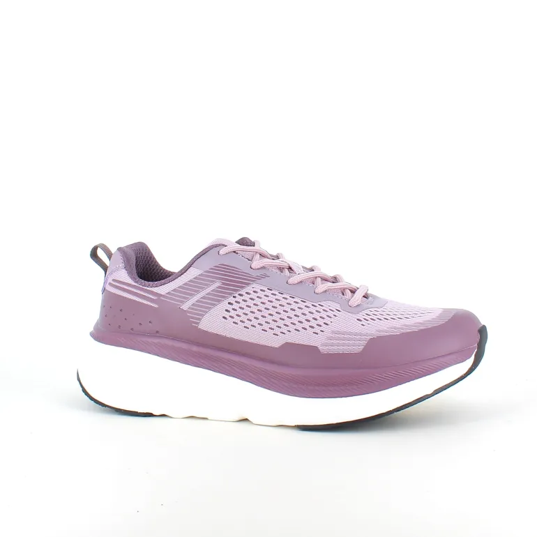 Lilla, stødabsorberende sko i åndbart mesh.