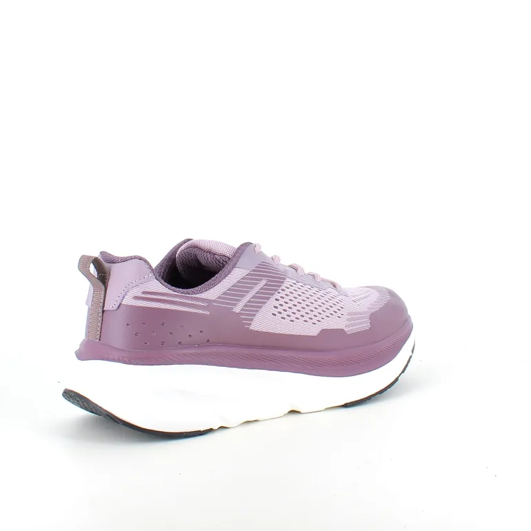 Lilla, stødabsorberende sko i åndbart mesh.