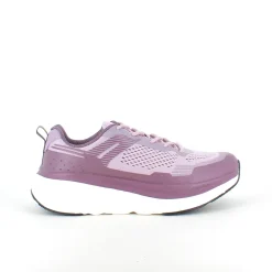 Lilla, stødabsorberende sko i åndbart mesh.