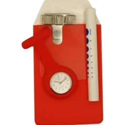 Lommebeskytter, penholder, penlygte og ur