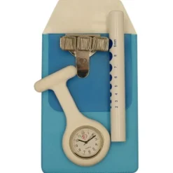 Lommebeskytter, penholder, penlygte og ur