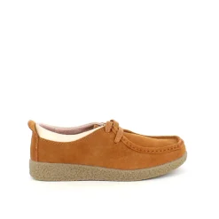 Lys brun ruskindssko med rågummisål