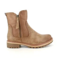 Lysbrun vinterstøvle med foer og smarte detaljer