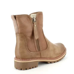 Lysbrun vinterstøvle med foer og smarte detaljer